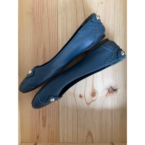 Balenciaga Arena Silver Stud Royal Navy Blue Flats EU Size 38 - Picture 5 of 7